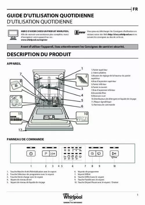 lave vaisselle whirlpool manuel dutilisation