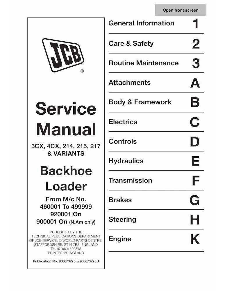 manuel dutilisation jcb 3cx