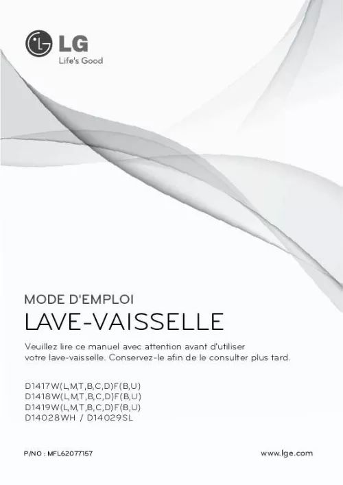 manuel dutilisation lave vaisselle lg inverter direct drive