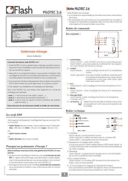 flash pilotec 2f manuel utilisation