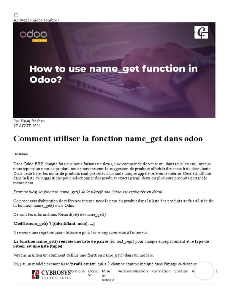 manuel dutilisation odoo