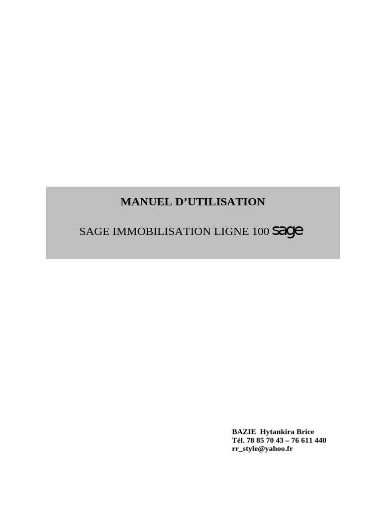 sage manuel dutilisation