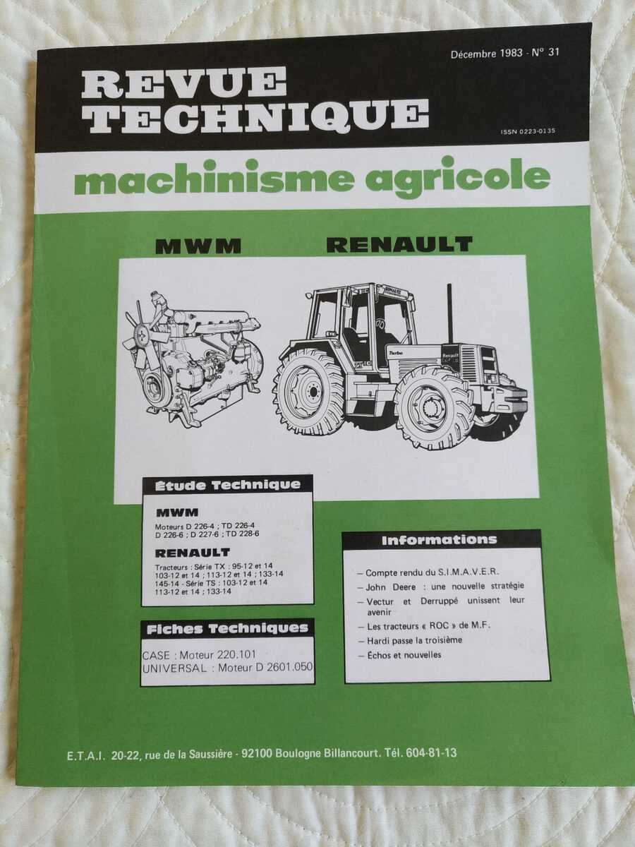 manuel utilisation tracteur renault 651