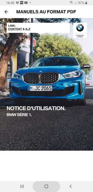 manuel dutilisation bmw serie 1 f40